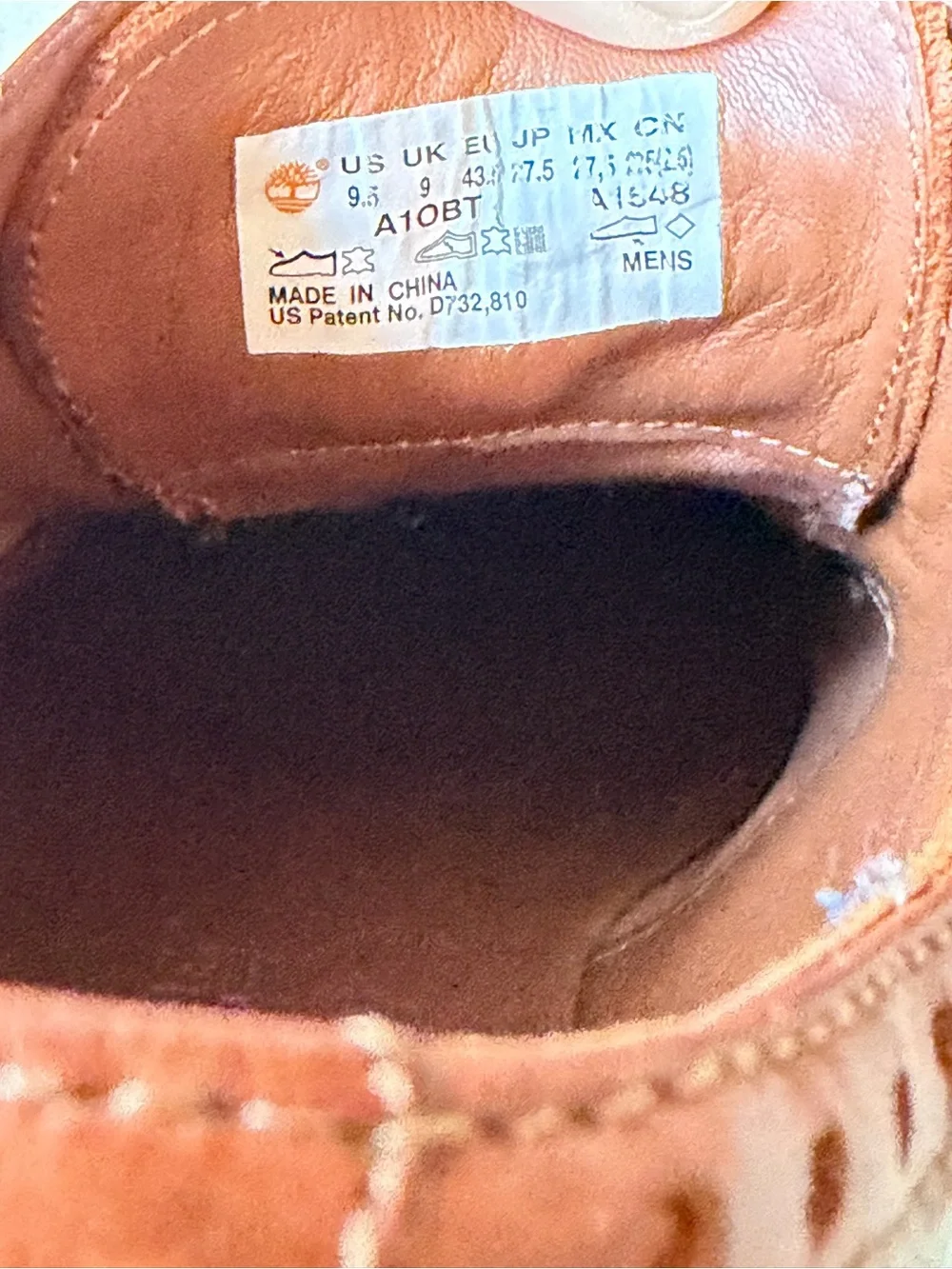 Timberland Men's Cognac Leather Wingtip Oxfords